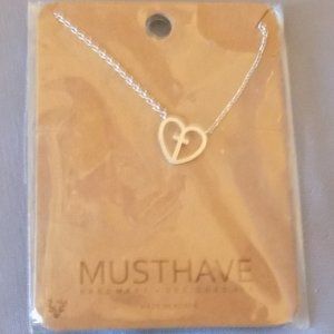 petite necklace with heart and cross